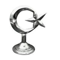 Ay Yıldız Masa Üstü Gri Pirinç Döküm