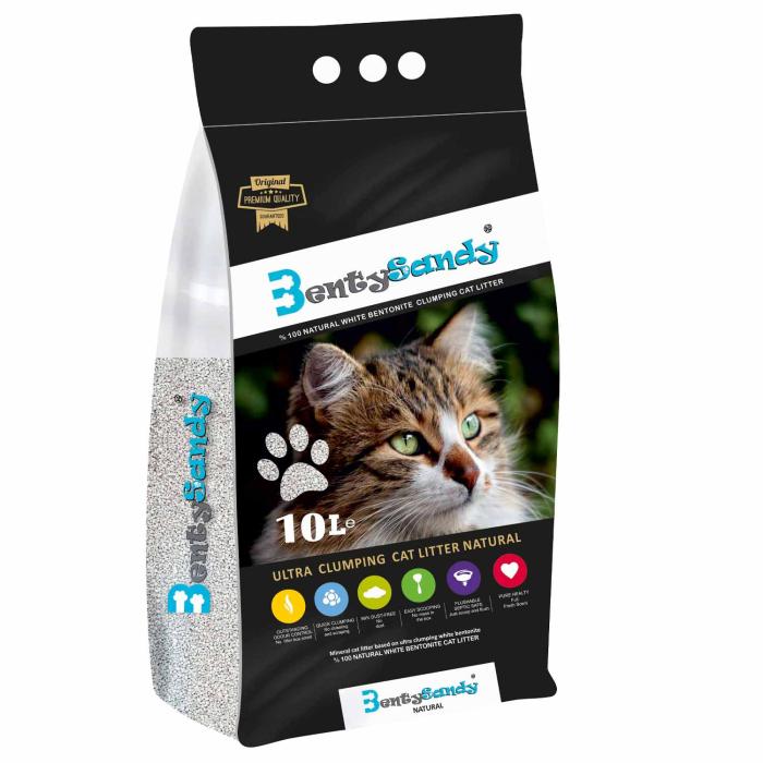 Kedi Kumu 10Litre İnce Taneli Benty Sandy Doğal Kokusuz 2Adet