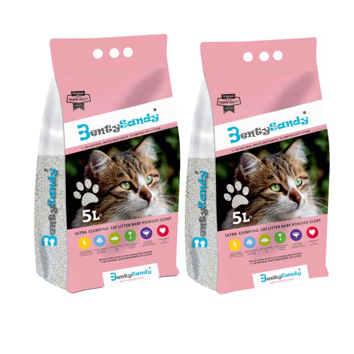 Kedi Kumu 5Litre Benty Sandy Bebek Pudrası Kokulu 2Adet