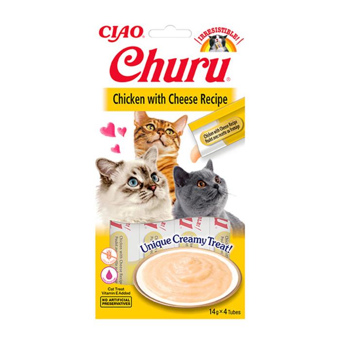 Ciao Churu 4x14Gr Püre Tavuk&Peynir Kedi Maması 10Adet