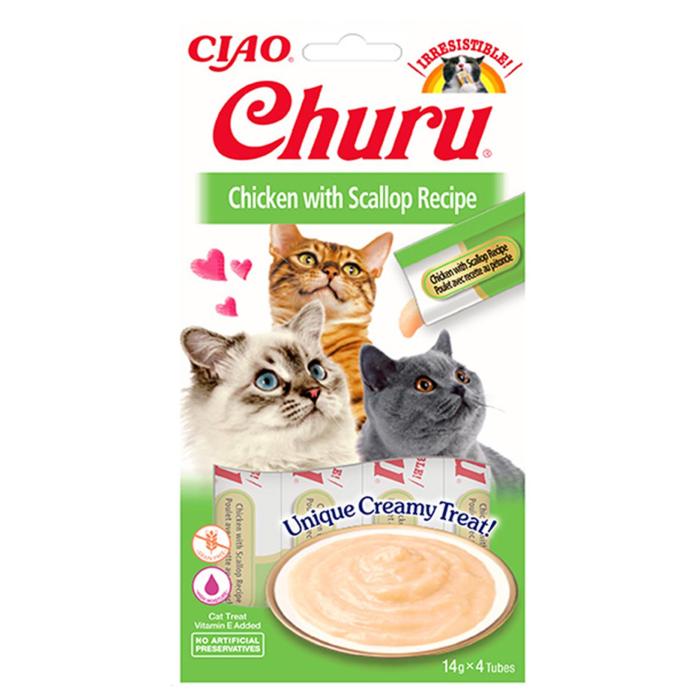 Ciao Churu 4x14Gr Püre Tavuk&Taraklı Kedi Maması 5Adet