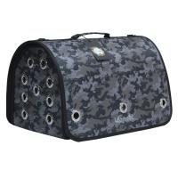 Fly Bag Kapalı Gri Renk Kamuflaj Desenli Evcil Taşıma Çantası