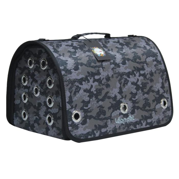 Fly Bag Kapalı Gri Renk Kamuflaj Desenli Evcil Taşıma Çantası