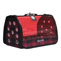 Fly Bag Kırmızı Şeffaf Renk Ekoseli Evcil Taşıma Çantası
