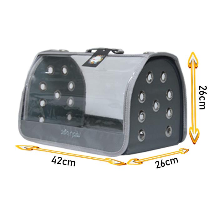 Fly Bag Şeffaf Gri Evcil Taşıma Çantası