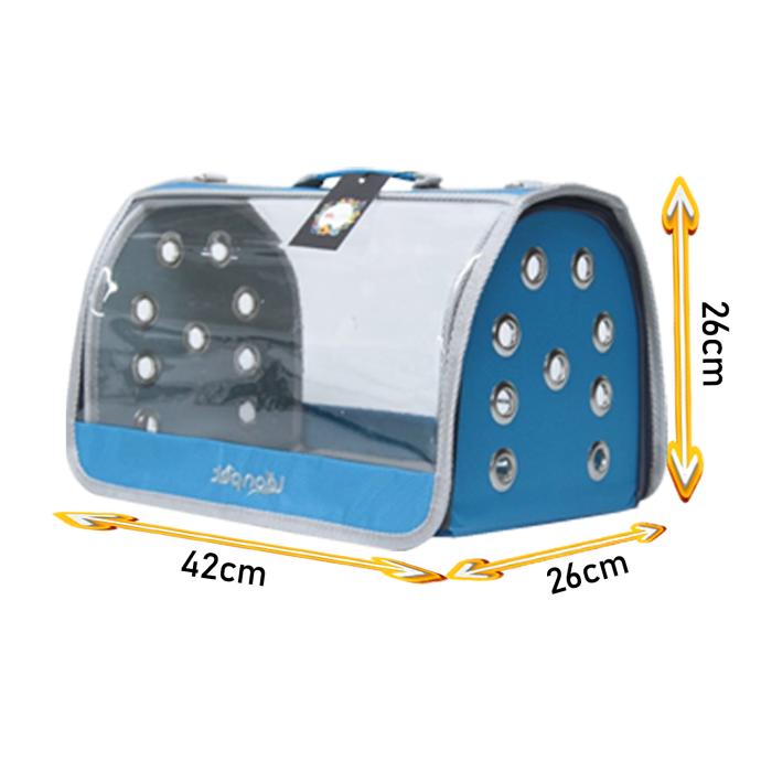 Fly Bag Şeffaf Mavi Evcil Taşıma Çantası