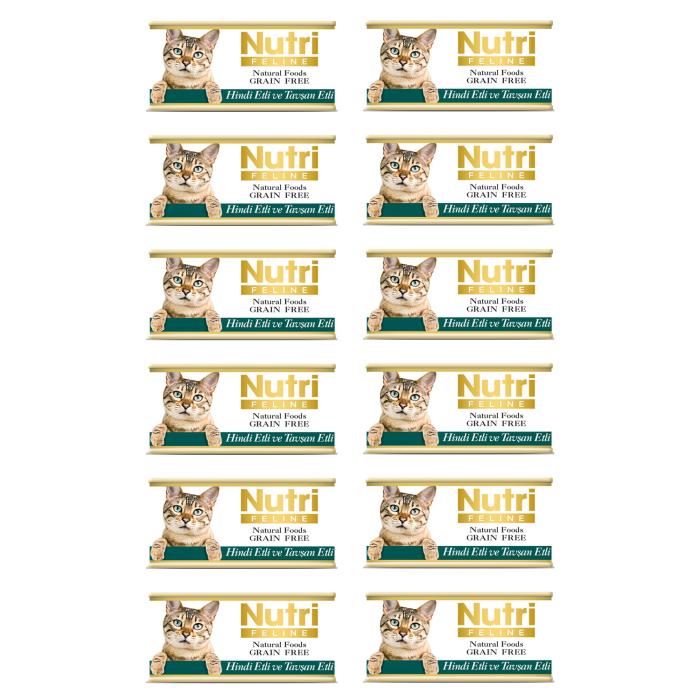 Hindili&Tavşanlı 85Gr Nutri Yaş Kedi Maması 12Adet