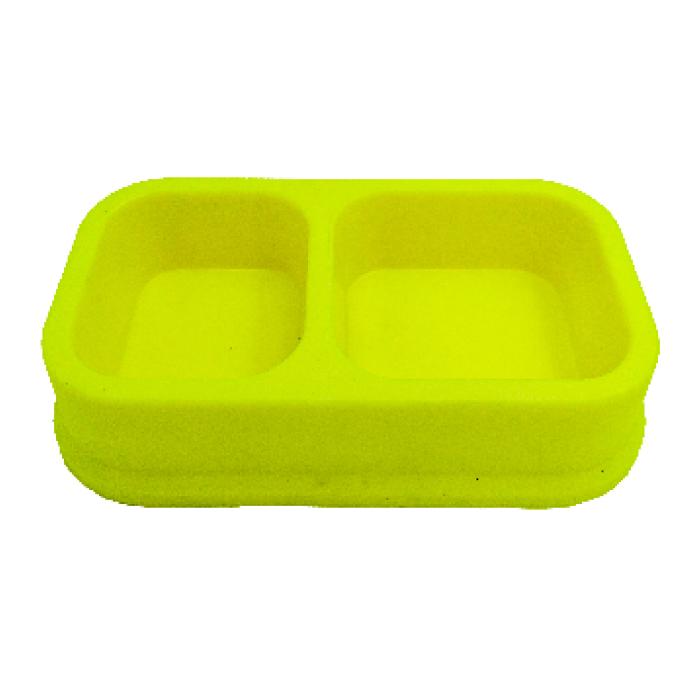 İki Gözlü Sarı Renkli Plastik CCA Mama Kabı