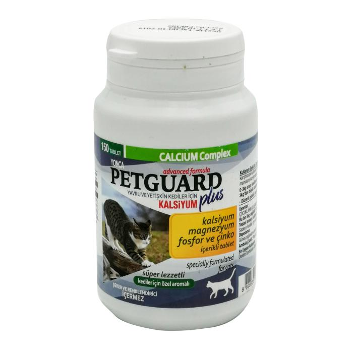 Kedi Kalsiyum Plus 150 Tablet Yavru ve Yetişkinler için PetGuard
