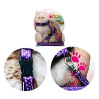 Kedi Puantiyeli Gögüs Tasması Mor Renkli CCA