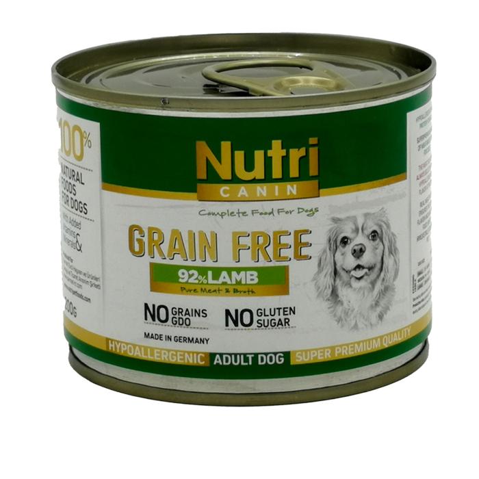 Kuzu Etli %92 200Gr Nutri Canin Yaş Köpek Maması 4Adet