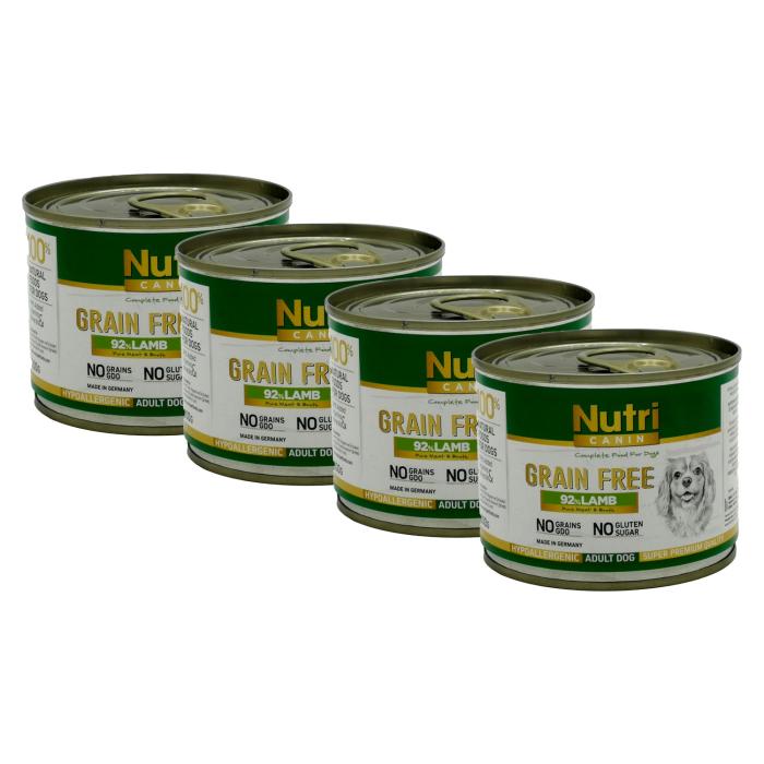 Kuzu Etli %92 200Gr Nutri Canin Yaş Köpek Maması 4Adet
