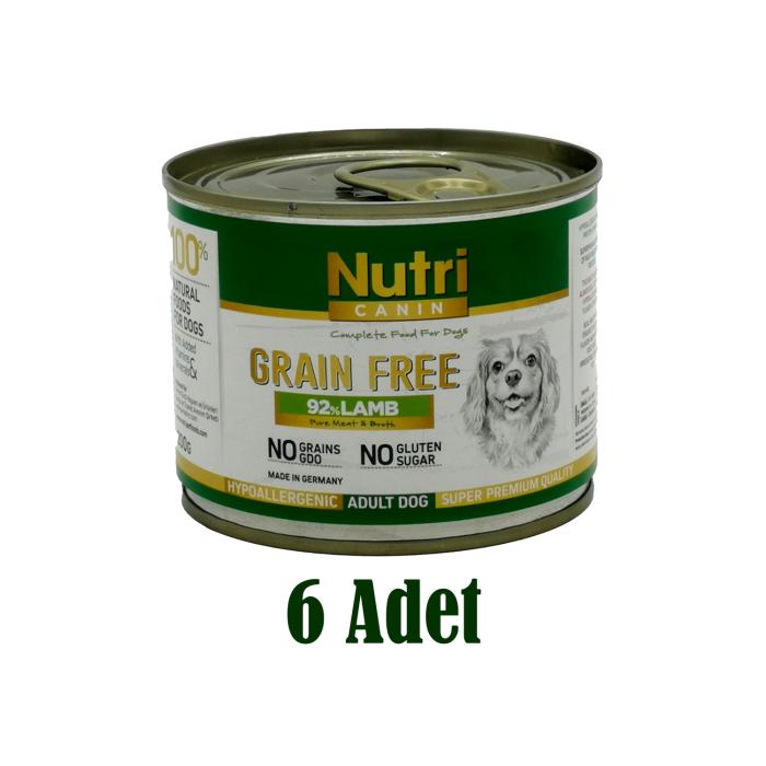 Kuzu Etli %92 200Gr Nutri Canin Yaş Köpek Maması 6Adet