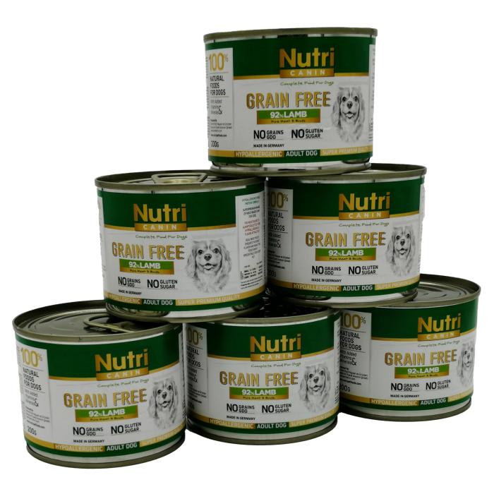 Kuzu Etli %92 200Gr Nutri Canin Yaş Köpek Maması 6Adet