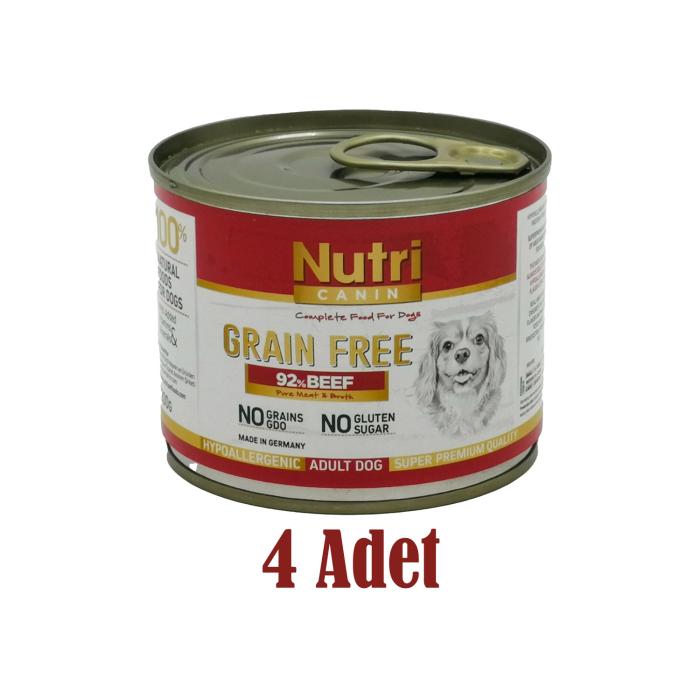 Sığır Etli %92 200Gr Nutri Canin Yaş Köpek Maması 4Adet