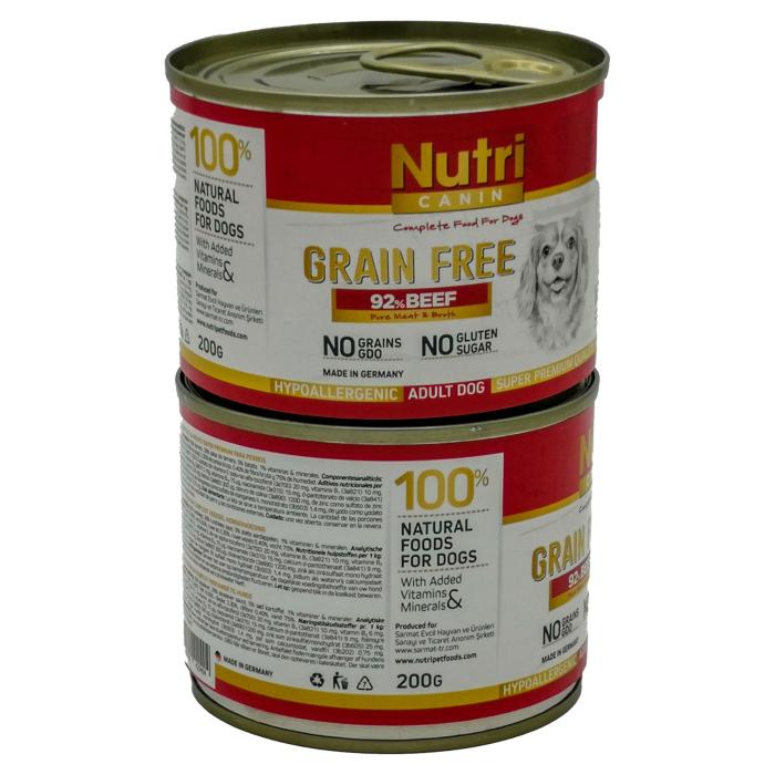 Sığır Etli %92 200Gr Nutri Canin Yaş Köpek Maması 4Adet