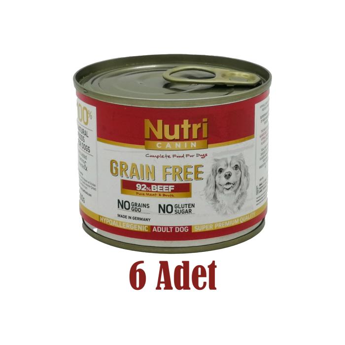 Sığır Etli %92 200Gr Nutri Canin Yaş Köpek Maması 6Adet