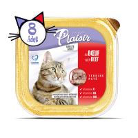 Plaisir Pate 100Gr Sığır Etli 8Adet Yaş Kedi Maması 