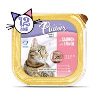 Pate Somon Etli 100Gr Plaisir Yaş Kedi Kedi Maması 12Adet