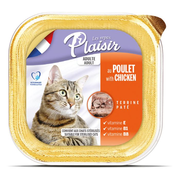 Pate Tavuk Etli 100Gr Plaisir Yaş Kedi Kedi Maması 8Adet