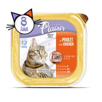 Pate Tavuk Etli 100Gr Plaisir Yaş Kedi Kedi Maması 8Adet