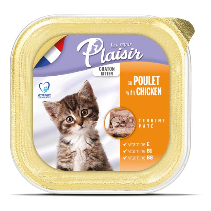 Pate Tavuk Etli&Sütlü Kitten 100Gr Plaisir Kedi Maması 4Adet