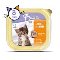 Plaisir Pate 100Gr Tavuk Etli&Sütlü 8Adet Yavru Yaş Kedi Maması 