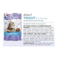 Pouch Alabalıklı&Karidesli 100Gr Plaisir Kedi Maması 4Adet