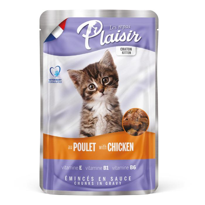 Pouch Kitten 100Gr  Plaisir Yaş Kedi Maması 22Adet