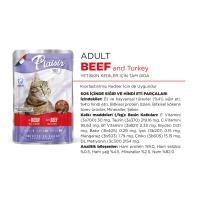 Pouch Sığır Etli&Hindili 100Gr Plaisir Kedi Maması 8Adet