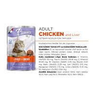Pouch Tavuk Etli ve Ciğerli 100Gr Plaisir Kedi Maması 22Adet