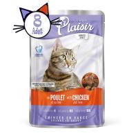 Pouch Tavuk Etli ve Ciğerli 100Gr Plaisir Kedi Maması 8Adet