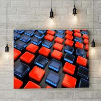 PiMarks Red Blue Square Kanvas Tablo