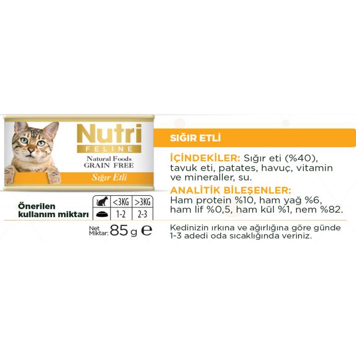 Sığır Etli 85Gr Nutri Yaş Kedi Maması