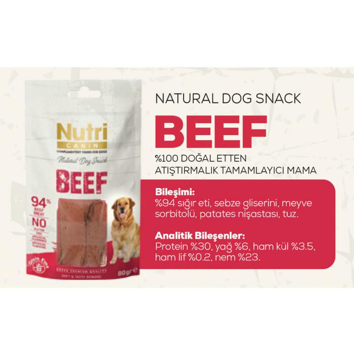 Sığır Etli Tahılsız Nutri Canin 80Gr Köpek Ödülü