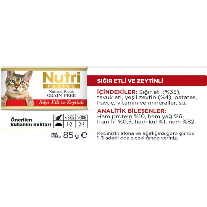 Sığır Etli&Zeytinli 85Gr Nutri Yaş Kedi Maması
