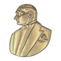 Smokinli Atatürk Silueti Pirinç Döküm