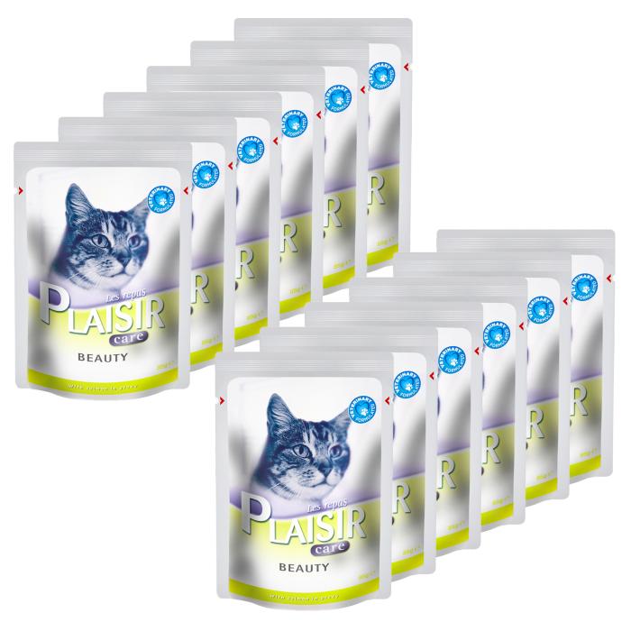 Somonlu Pouch 85Gr Plaisir Care Beauty Yaş Kedi Maması 12Adet