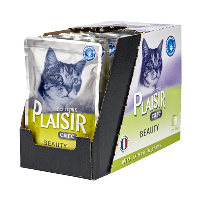 Somonlu Pouch 85Gr Plaisir Care Beauty Yaş Kedi Maması 12Adet