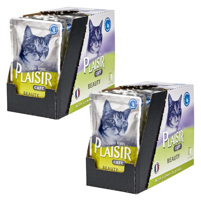 Somonlu Pouch 85Gr Plaisir Care Beauty Yaş Kedi Maması 24Adet