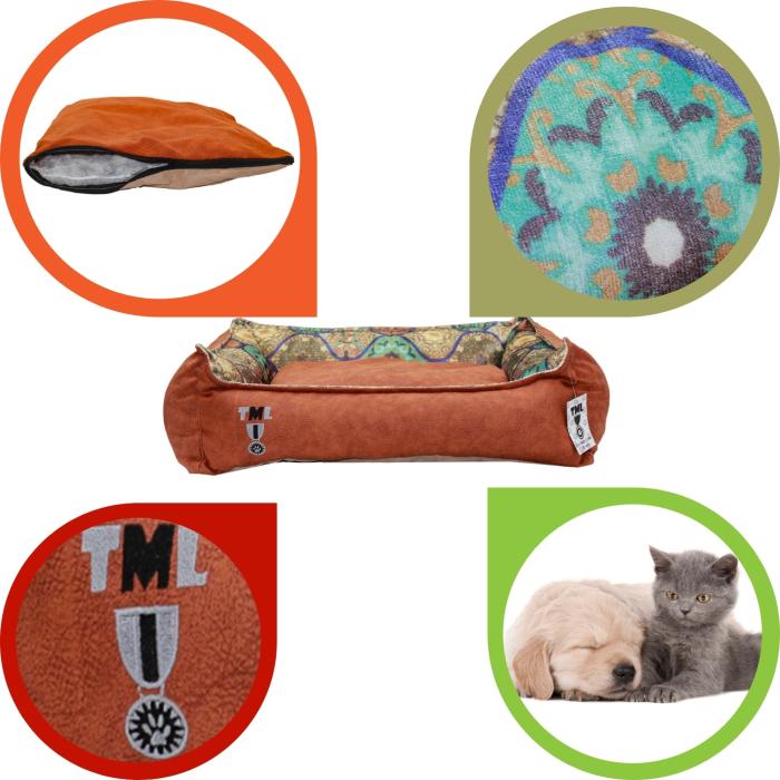 Kahve Yıkanabilir Yastıklı TML  Kedi Yatağı XLarge