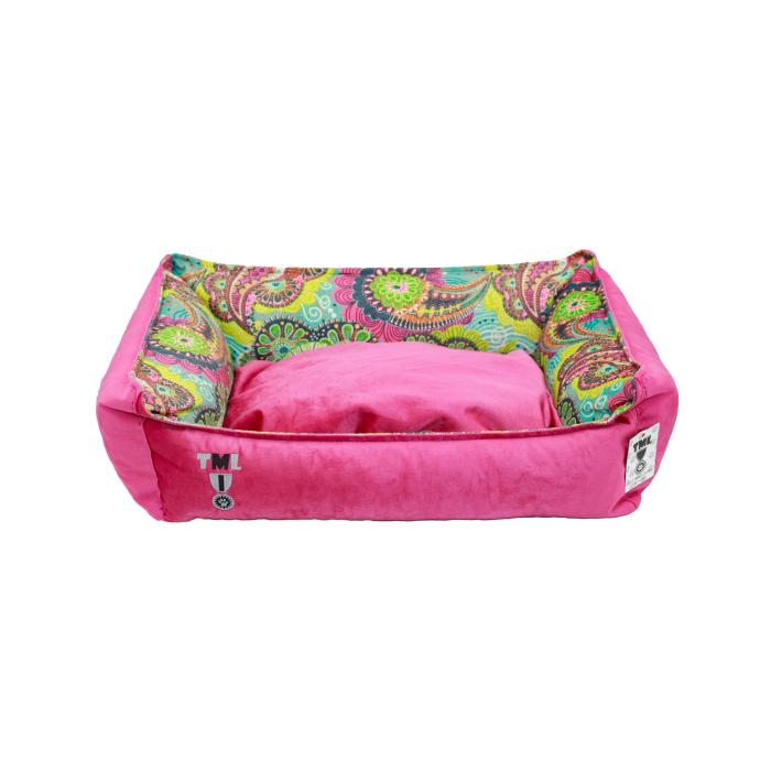 Pembe Yıkanabilir Yastıklı TML Kedi Yatağı Large