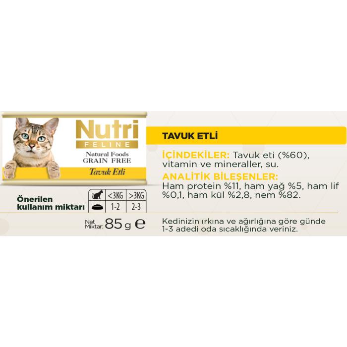 Tavuk Etli 85Gr Nutri Yaş Kedi Maması 32Adet