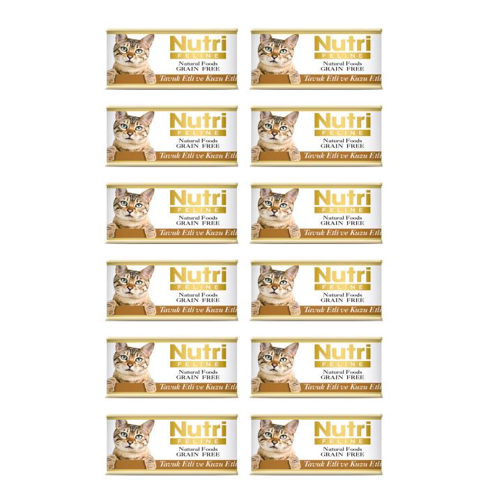 Tavuk&Kuzu Etli 85Gr Nutri Yaş Kedi Maması 12Adet