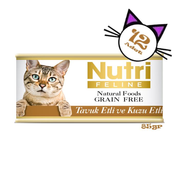 Tavuk&Kuzu Etli 85Gr Nutri Yaş Kedi Maması 12Adet