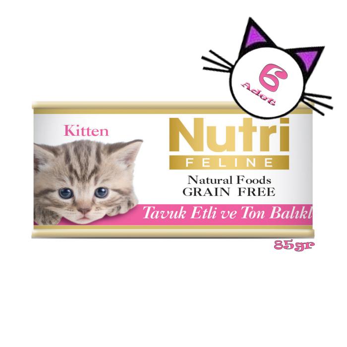 Tavuklu&Ton Balıklı 85Gr Kitten Nutri Yaş Kedi Maması 6Adet