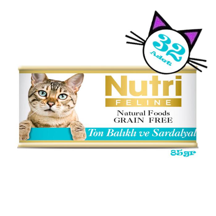 Ton&Sardalya Balıklı 85Gr Nutri Yaş Kedi Maması 32Adet