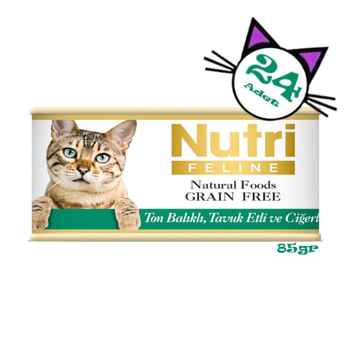 Ton&Tavuk Etli Ciğerli 85Gr Nutri Yaş Kedi Maması 24Adet