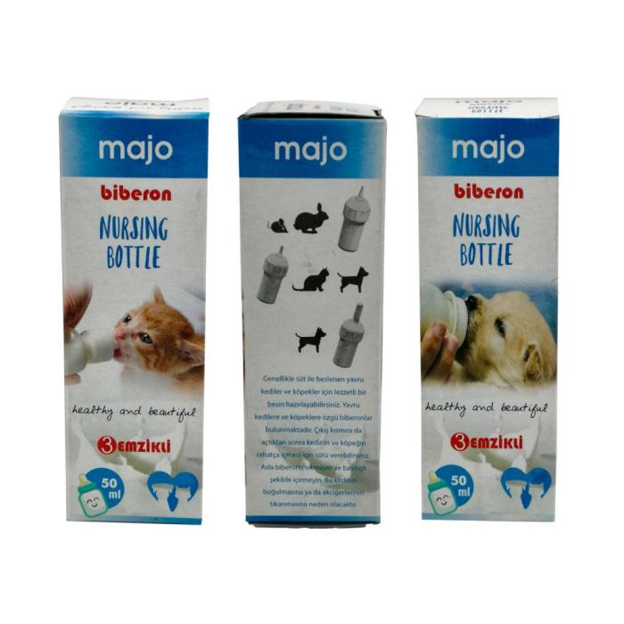 Yavru Kedi Biberon Seti 3 Emzikli 50ml Majo