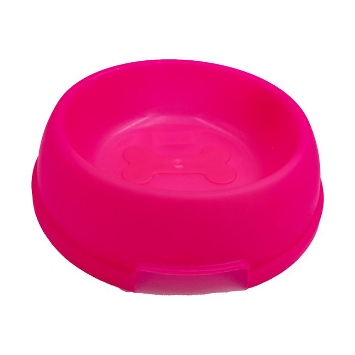 Yuvarlak Pembe Renkli Plastik CCA Mama Kabı